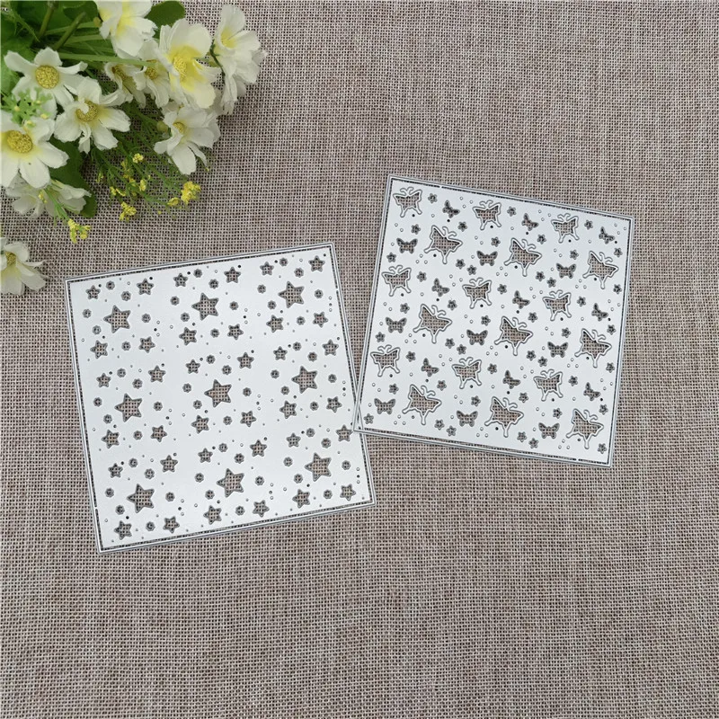 Квадратный вырезанный фон металлические штампы трафареты для «сделай сам» Скрапбукинг декоративное тиснение ручная работа шаблон