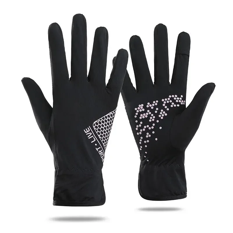 Солнцезащитные перчатки для женщин тонкие ледяные шелковые варежки с длинными