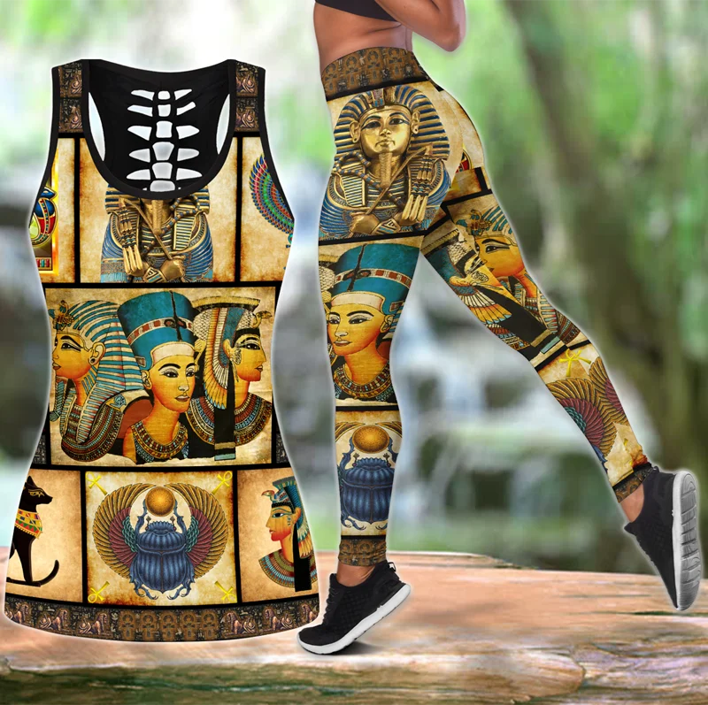 

Комплект египетских леггинсов с 3D рисунком Древних Богов, женские длинные леггинсы для фитнеса, штаны для йоги DDT68