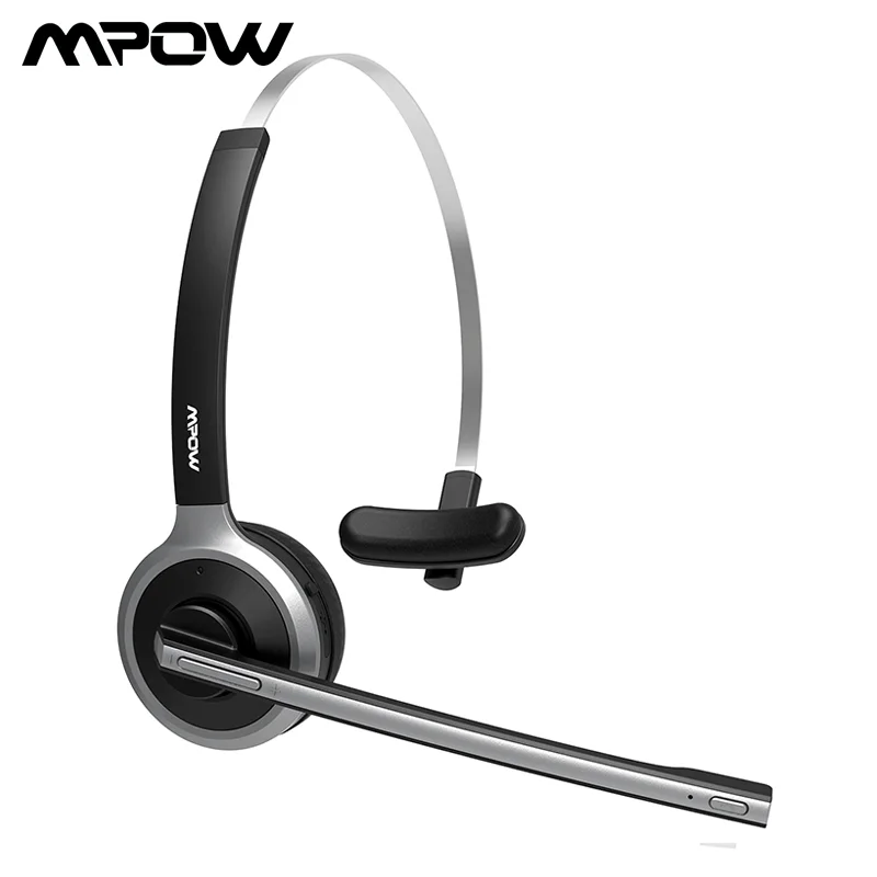 Mpow-Audífonos inalámbricos M5 para teléfonos de centro de llamadas, auriculares tipo diadema con Bluetooth 4.1 y cancelación reducción de ruido, ajuste cómodo sobre la cabeza, con micrófono transparente