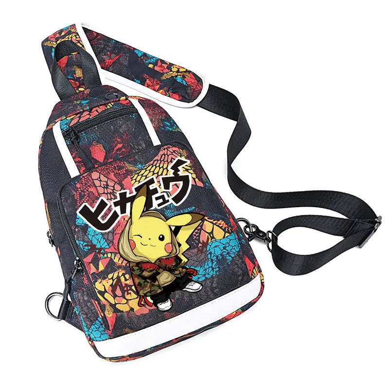 

Anime Cartoon Pikachu Tide Brand Chest Bag Student Shoulder Bag Casual Diagonal Small Backpack Messenger Beautiful Fashion