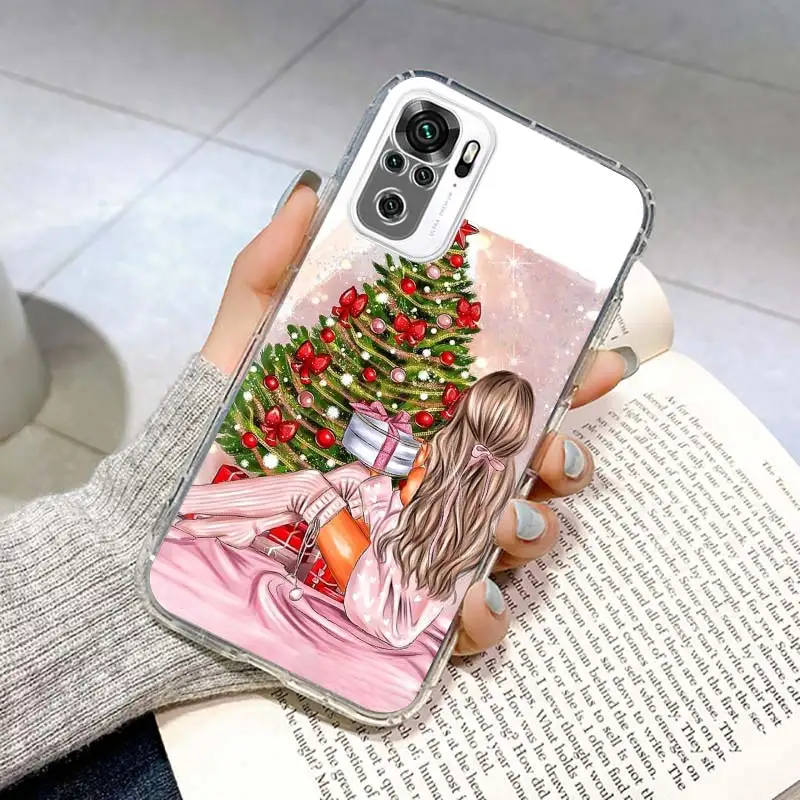 Рождественский художественный чехол для телефона девушек Xiaomi Redmi Note 12 11 11S 11T 11E 10