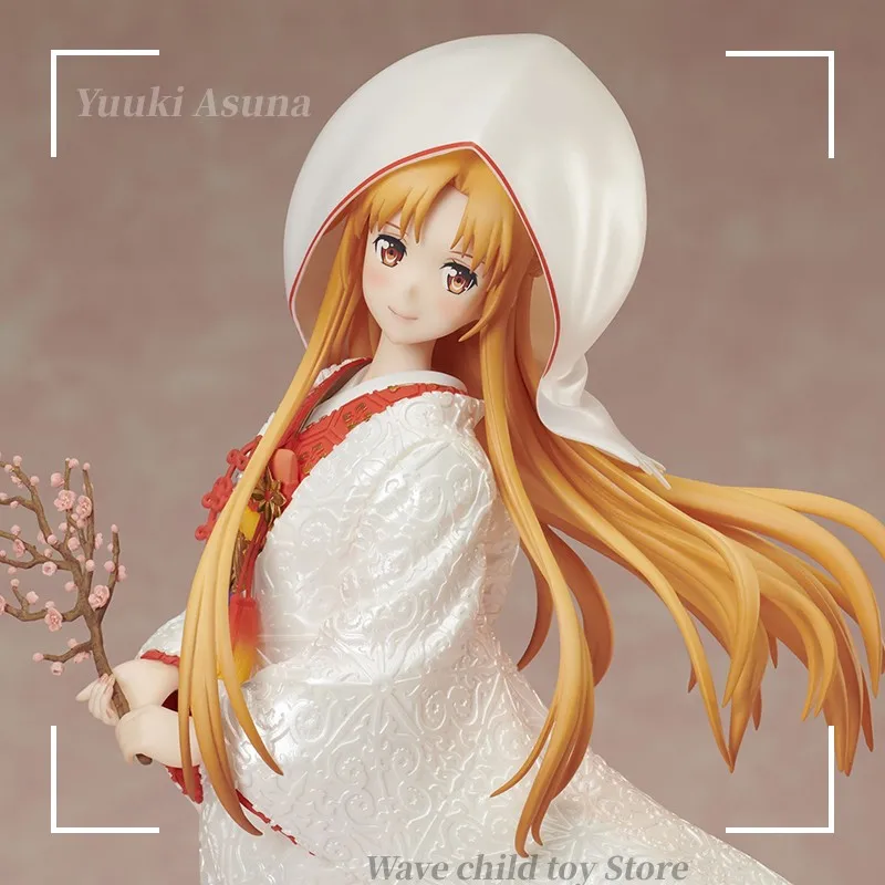 

25cm Anime Sword Art Online Yuuki Asuna Shiromuku White Kimono Ver. 1/7 Scale PVC Action Figure Collection Model Kids Toys Doll