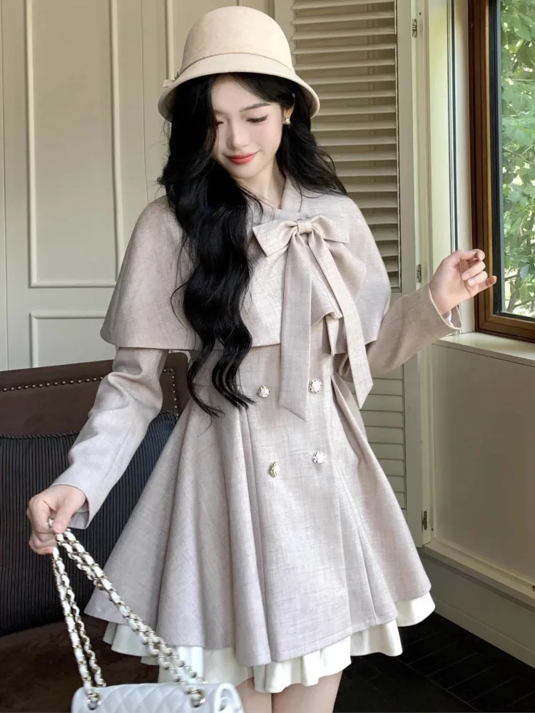 Женский винтажный костюм-накидка элегантный комплект из двух предметов