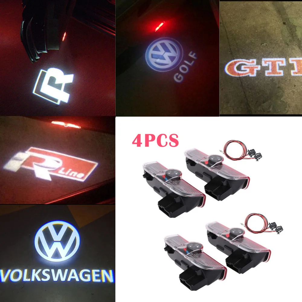 

4X LED Car Door Logo Projector Light Accessories For VW Passat B6 B7 B8 B9 CC Golf 5 6 7 Touareg Tiguan Sharan Jetta MK5 MK6 MK7