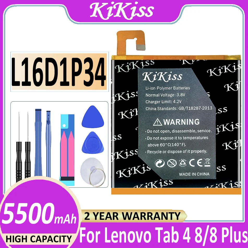 

5500mAh L16D1P34 Replacement Battery For LENOVO TAB4 8 TB-8504N TB-8504X TB-8504F TAB4 8 Plus TB-8704F 8704X 8704N 8704V Bateria