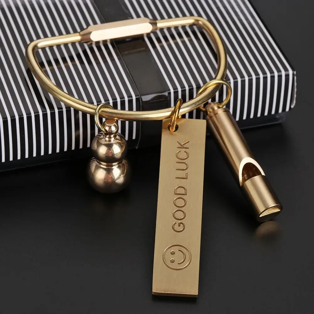Латунный брелок портативный Уникальный бриллиантовый свисток линейка подвеска