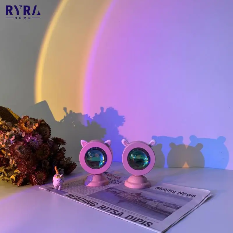 

Портативная Светодиодная лампа RGB с USB, проектор атмосферы, ночники, фото, светодиодная Радуга, рассвет, настольное освещение RGB, проектор атм...