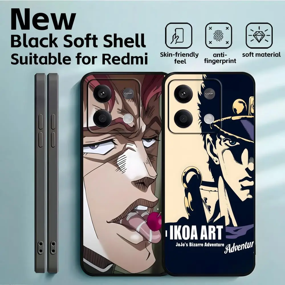 Фото Горячая новинка: Чехол для телефона JOJO Steel Ball Run для Redmi Note 14 13 12 11 Pro Plus S 5G 14C A3, мягкий черный чехол №1