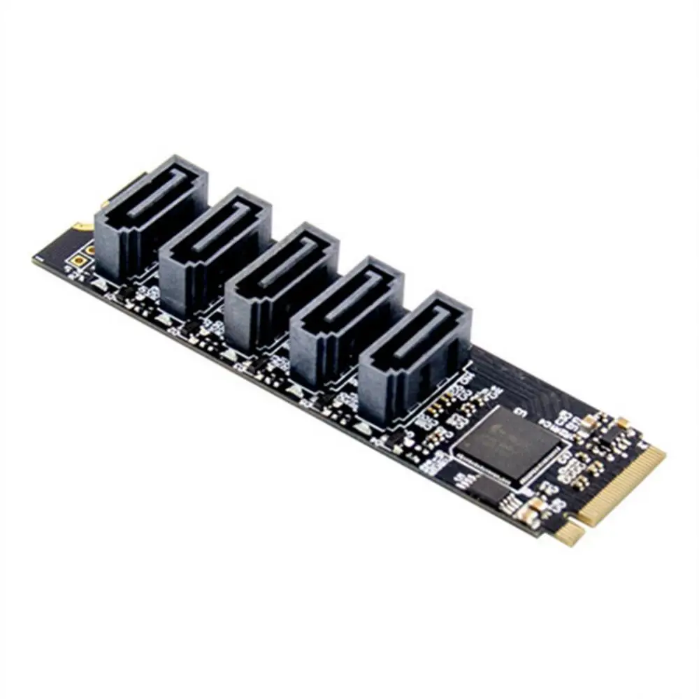 

Expansion Card Pci Express 5 Ports High-quality Jmb585 For Chia Mining Adapter M.2 Key M Sata3.0 New Riser M.2 To Ngff