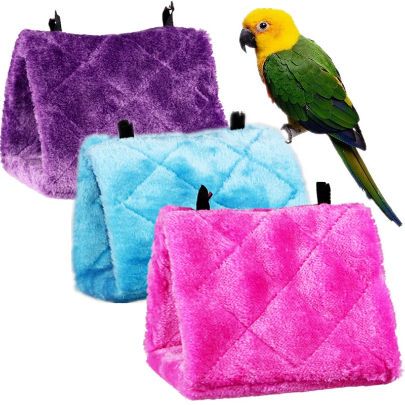 

Triangle Plushl Parrot Cage Warm Winter Bird Cages Fashion Pet Bird House Bird Cage Decoration Sleeping Hatching Bird Hammock