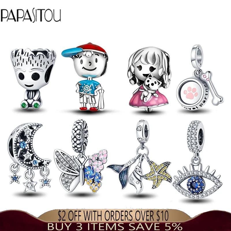 

plata charms of ley 925 original Fits Pandora Bracelet Necklace Charms Beads Series Woman 925 Silver Pendant Beads Fine Jewelr