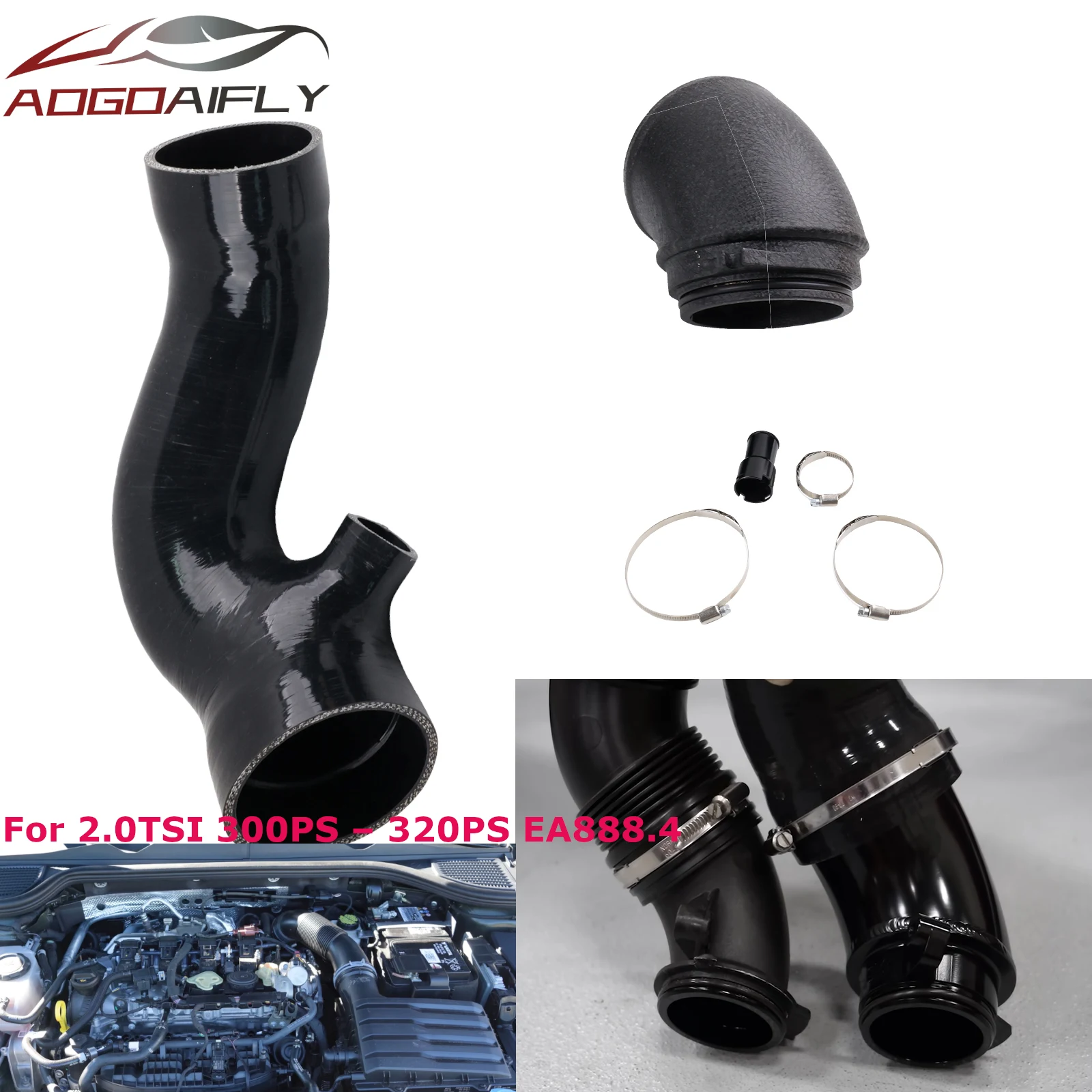 Фото Силиконовый впускной патрубок 2.0TSI 300PS – 320PS EA888.4 Turbo для Volkswagen Golf 8, Arteon, Tiguan, для VW, Audi, Cupra №1
