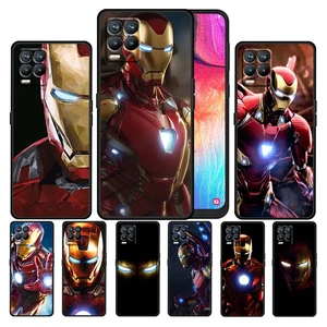 marvel iron man hot for oppo gt master find x5 x3 realme 9 8 6 c3 c21y pro lite a53s a5 a9 2020 tpu black phone case cover coque free global shipping