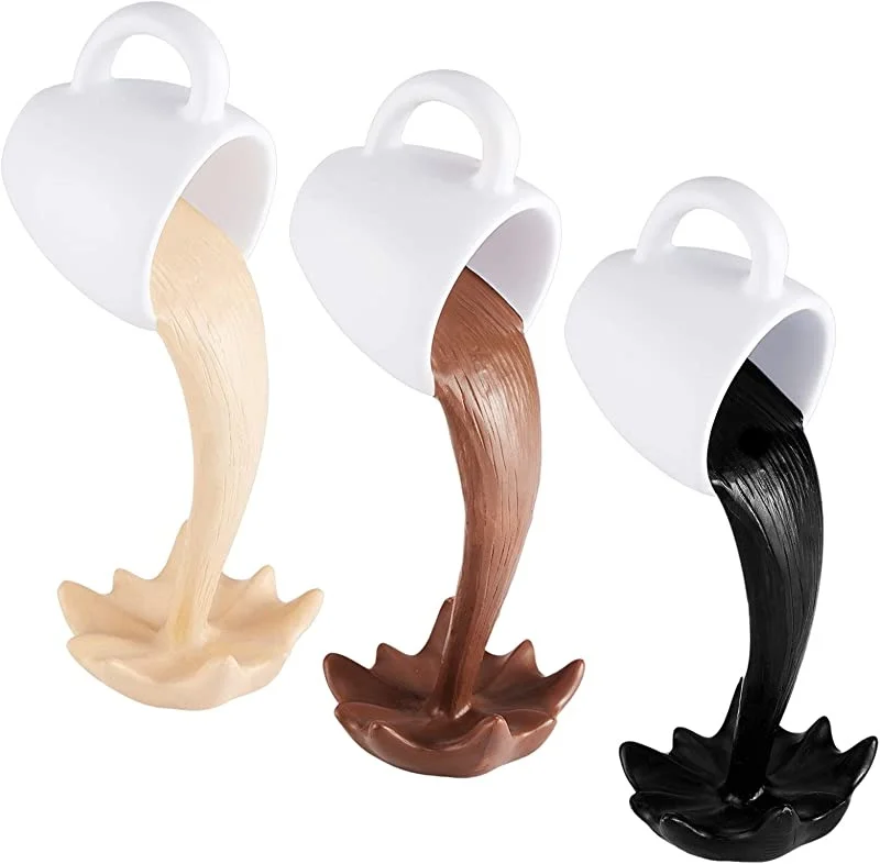 

Floating Coffee Cup Sculpture Magic Pouring Splash Coffee Mug Kitchen Decor for Coffee Lover Home Kitchen Art Decor 3 Color