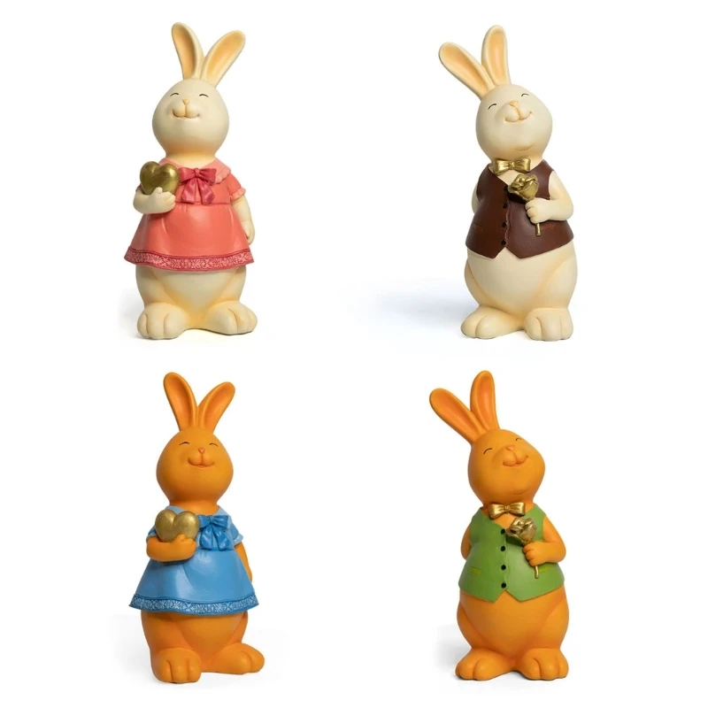 

Mini Rabbit Figurine Cute 2023 New Year Rabbits Statue Art Crafts Ornament