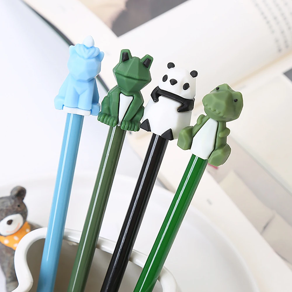 

1Pcs Creative 3D Cartoon Animal Gel Pen Cute Student Learning Stationery 0.5mm Black Signature Pen Kawaii School Office Supplies