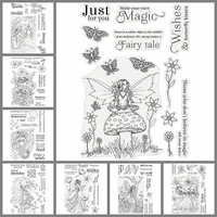 elf fairy princess girl fish wings magic fantasy letter words clear silicone stamps make cards scrapbook craft new stencils