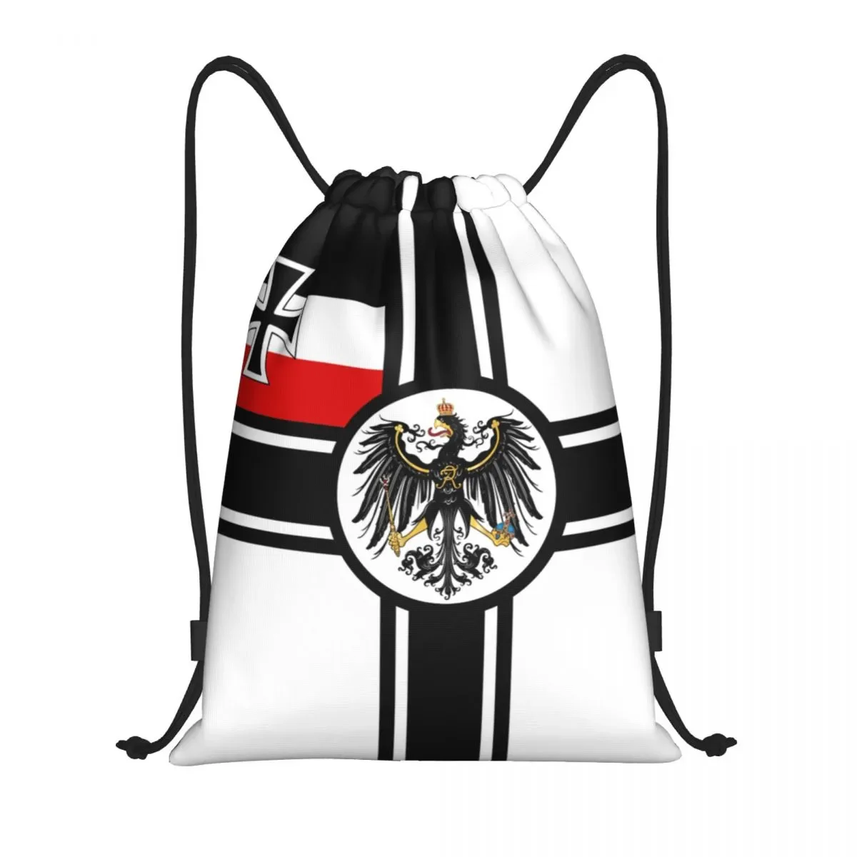 

German Empire DK Reich War Flag Drawstring Backpack Bags Lightweight Germany Patriotic Gym Sports Sackpack Sacks for Shopping