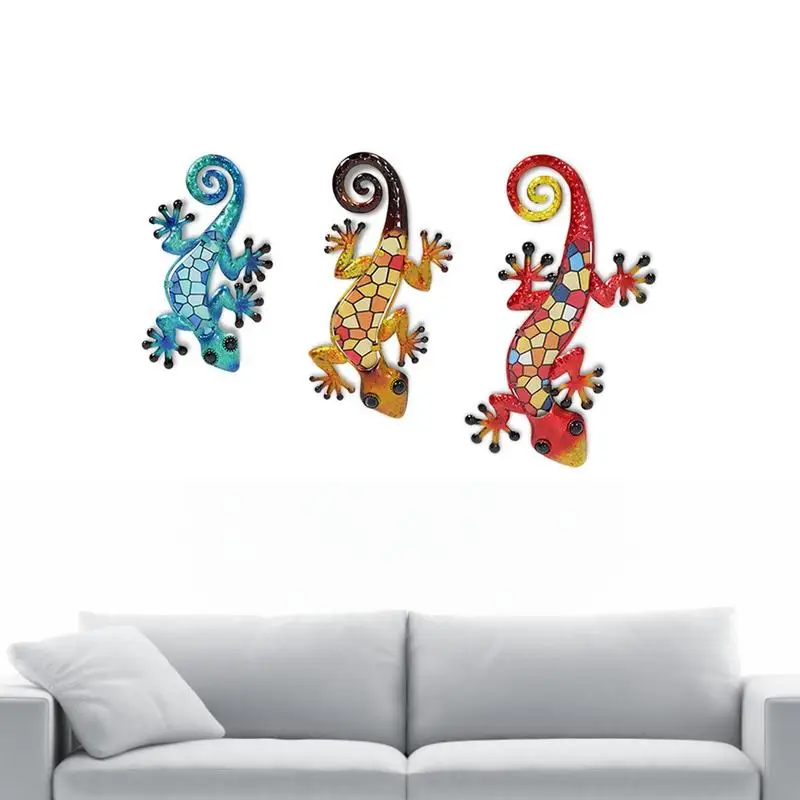 

Metal Wall Art 3 Piece Outdoor Deck Porch Metal Yard Art With Hook Colorful Wall Decoration Garden Art For Fence Home