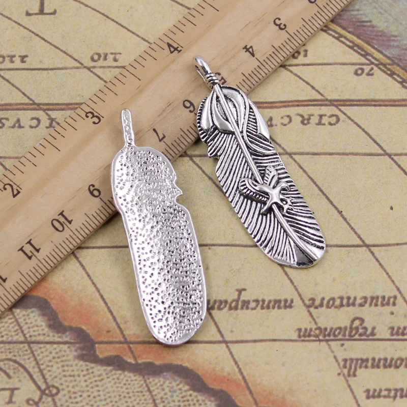 6 шт. тибетские Подвески с пером и орлом 56 х15 мм