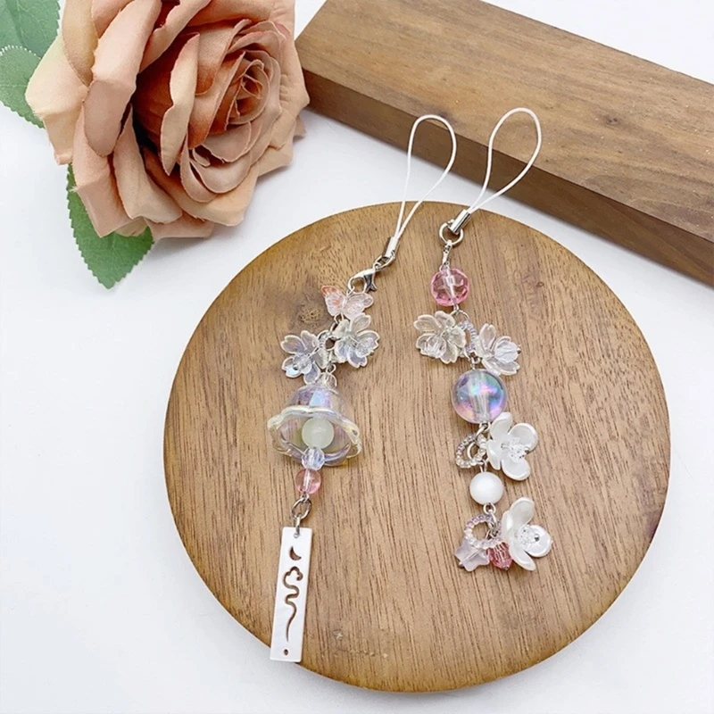 Цепочка для телефона в виде медузы подвесной брелок с цветком акриловый ремешок