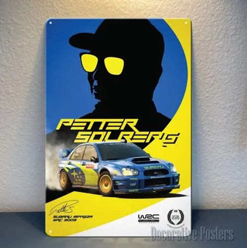 1p Металлический плакат Subaru Impreza Peter Solberg Car — Коллекционный знак Размер: 20x30 см