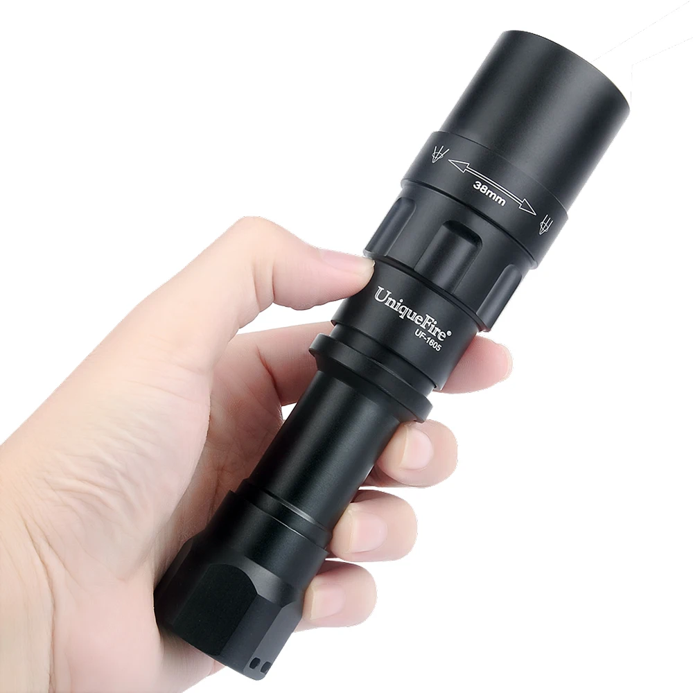 Светодиодный фонарик UniqueFire 1605 T38 XRE уличный Тактический перезаряжаемый фонарь с