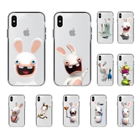 crazy bunny rabbids invasion phone case for iphone 11 12 13 mini pro xs max 8 7 6 6s plus x 5s se 2020 xr cover