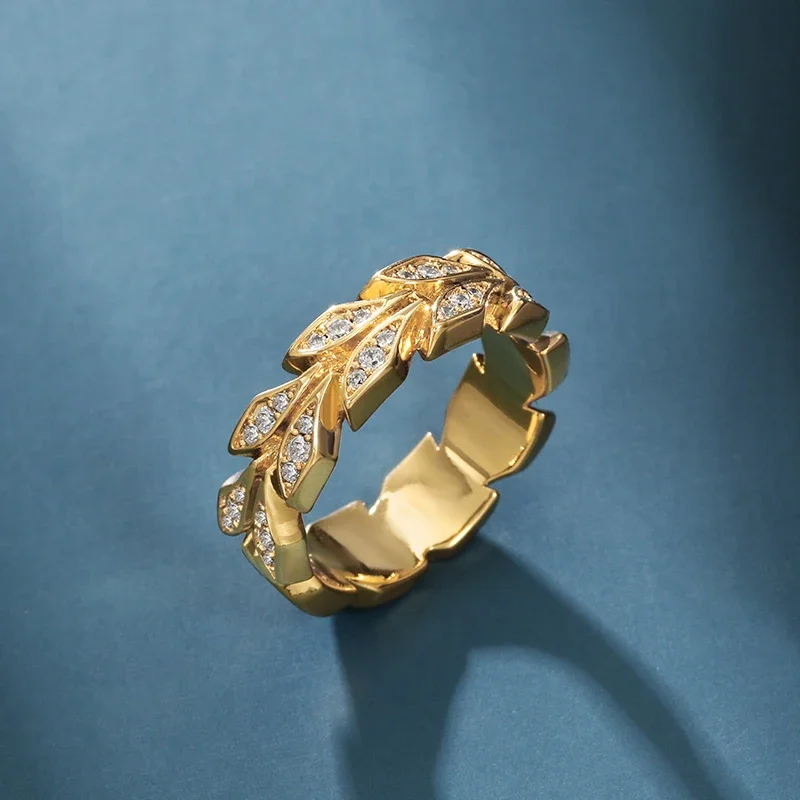 

New in S925 Silver Leaf Rings Elegant Fashion Ring High Quality Jewelry Holiday Gift