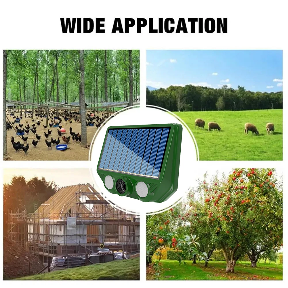 Ультразвуковой драйвер для животных на солнечной энергии с красной и белой