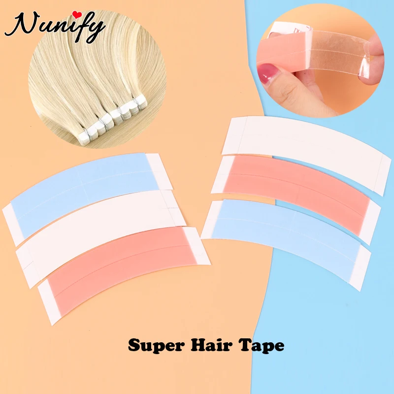 New Orange Hair Extension Tape For Lace Wig Adhesive Bonding Double Sided 36Pcs Lace Front Wig Tape For Toupee Wig Install Kit