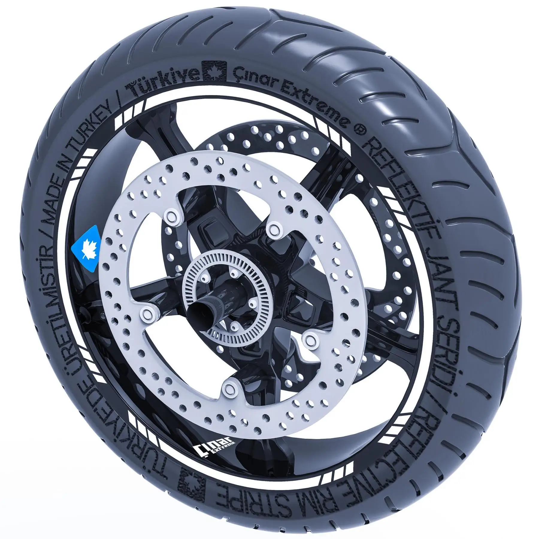 

Fluorescent White Dashed Rim Tape Wheel Stripes Decals Sticker CinarExtreme