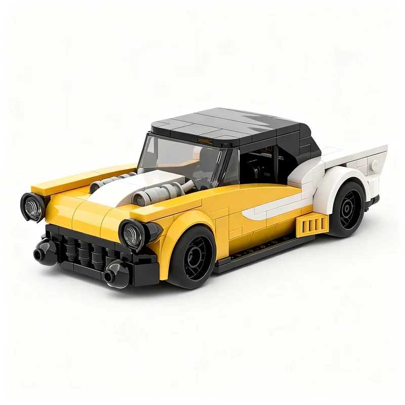 Фото 301 деталь MOC: Конструктор Chevrolet Bel Air City Champions, модель для сборки, рождественский подарок, DIY-набор для конструирования из кирпичиков №1