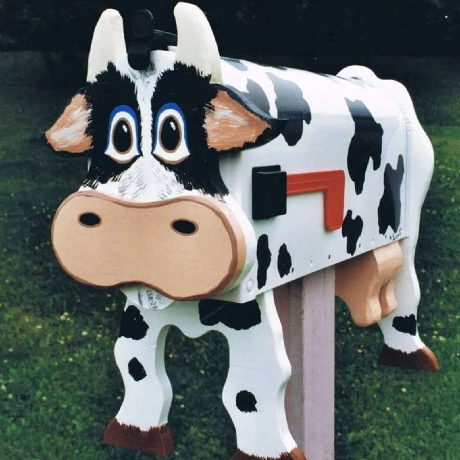 

Cow Mailbox Outdoor Metal Mailbox Farmhouse Design Cute Animal Newspaper Box Post Box For Leaving Message Garden Decoration