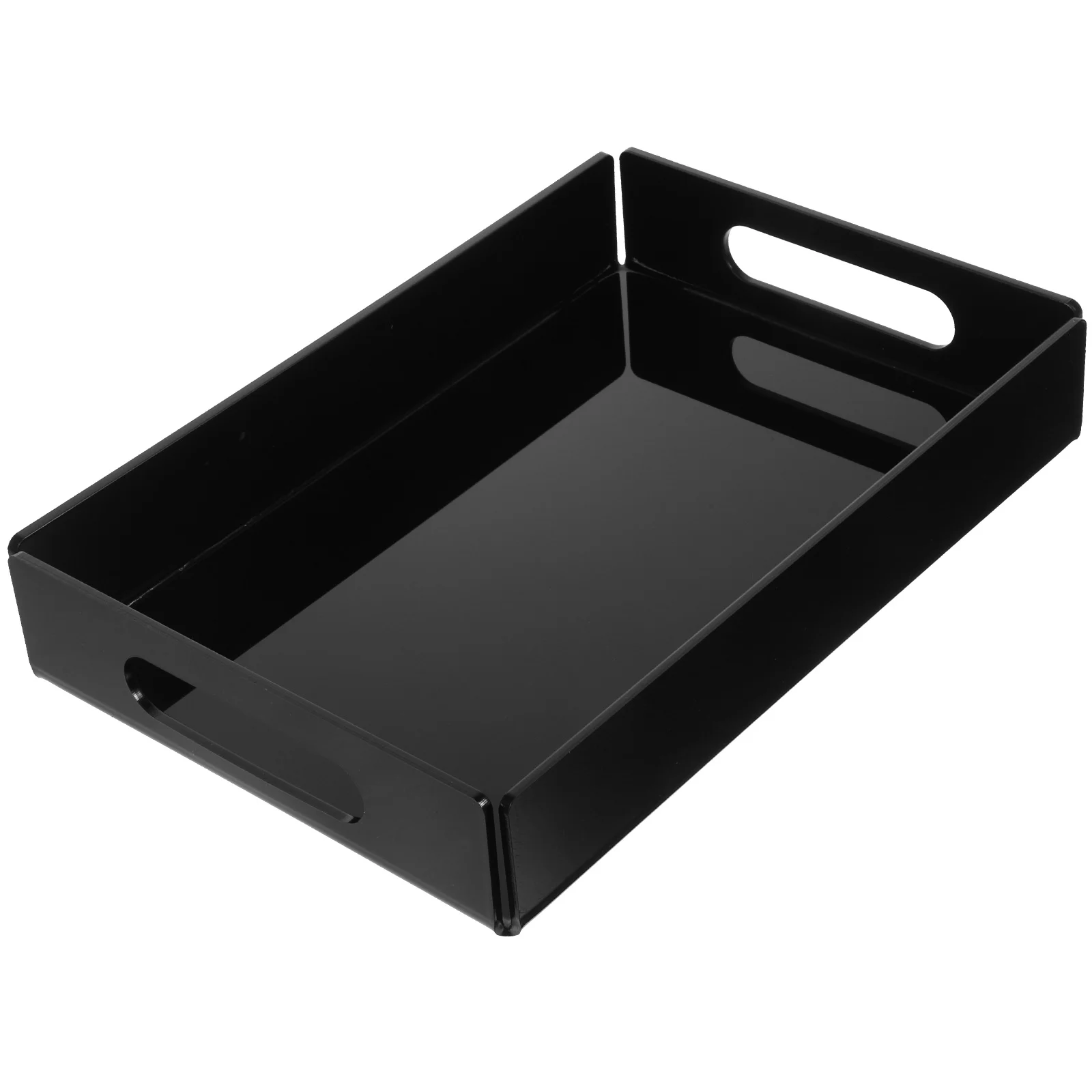 

Serving Plate Black Tray Dish Acrylic Large Breakfast Outdoor Coffee Table Trays Organizing Handles Patio Small