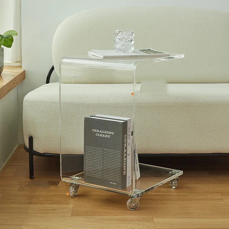 Скандинавская акриловая тележка для столового автомобиля журнальный столик