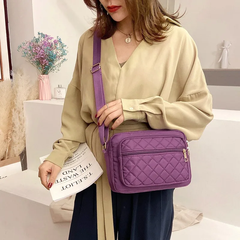 Повседневная женская сумка через плечо из ткани Оксфорд с застежкой-молнией для