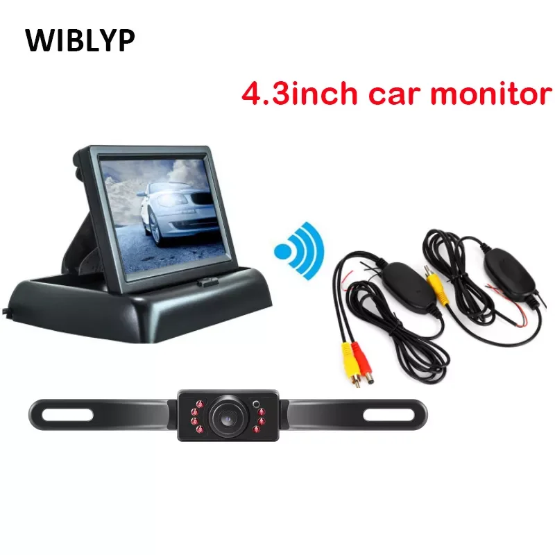 

NEW2023 4.3 inch Car Rear View Monitor HD Foldable Reversing LCD TFT Display with Night Vision Backup Parking Camera for Vehicle