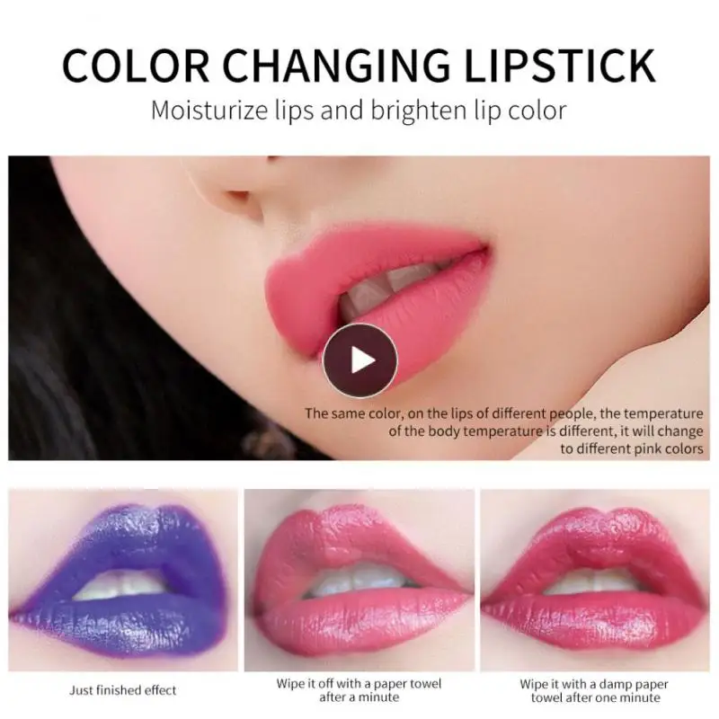 

Color Changing Lipstick No Fading Waterproof Not Easy To Stain Cup Lipstick Moisturizing Temperature Change Color Lipstick