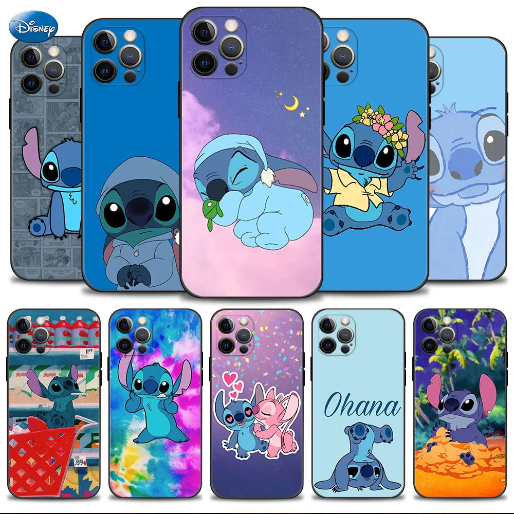 

For Apple iPhone XR XS 12 Pro Max 8 13 11 7 Plus 14 X Mini SE2 5S 6 6S Cell Print Capinha Funda Disney Stitch Sleep Shopping