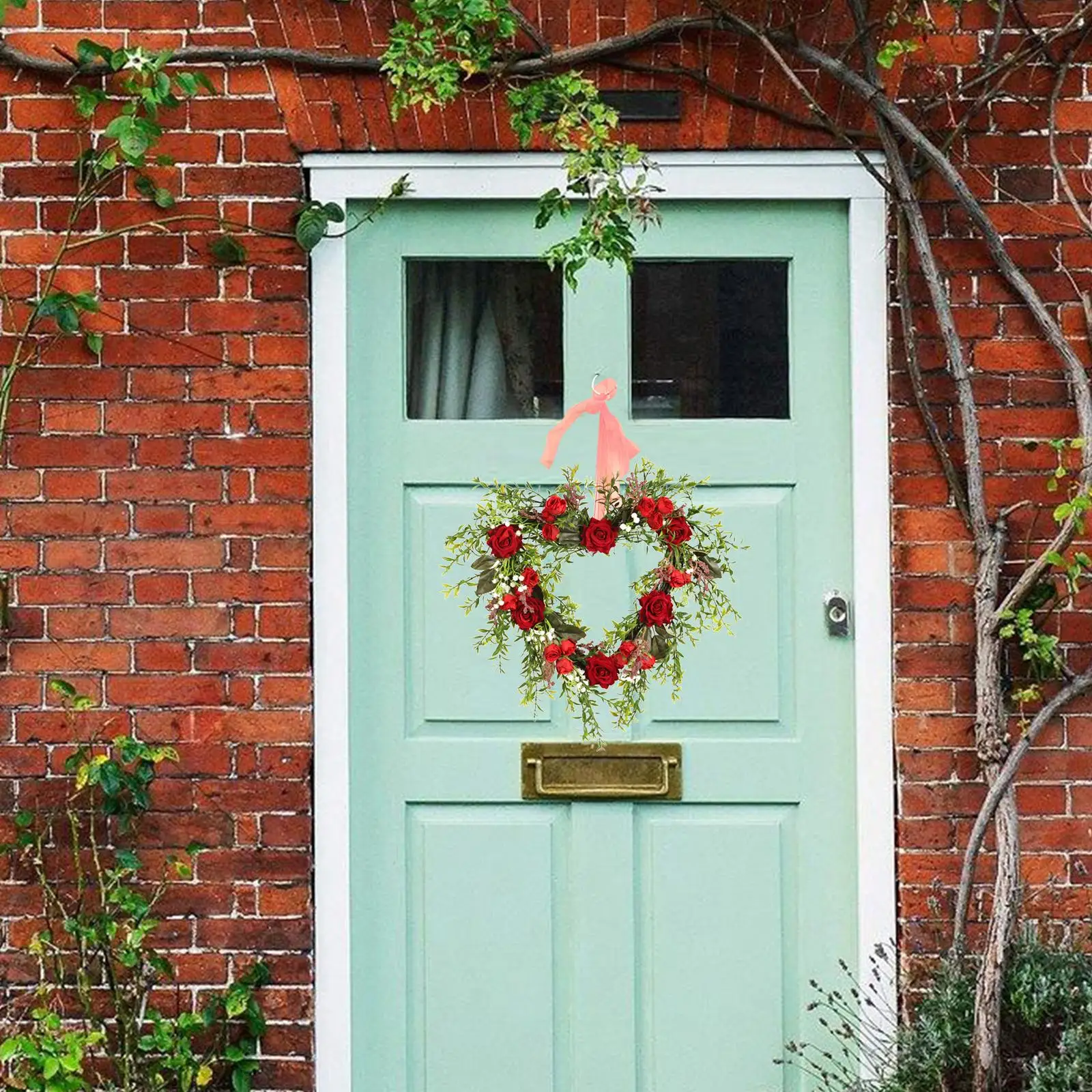 Венки в форме сердца на стену декоративные цветы розы 40 см декор для Дня Святого