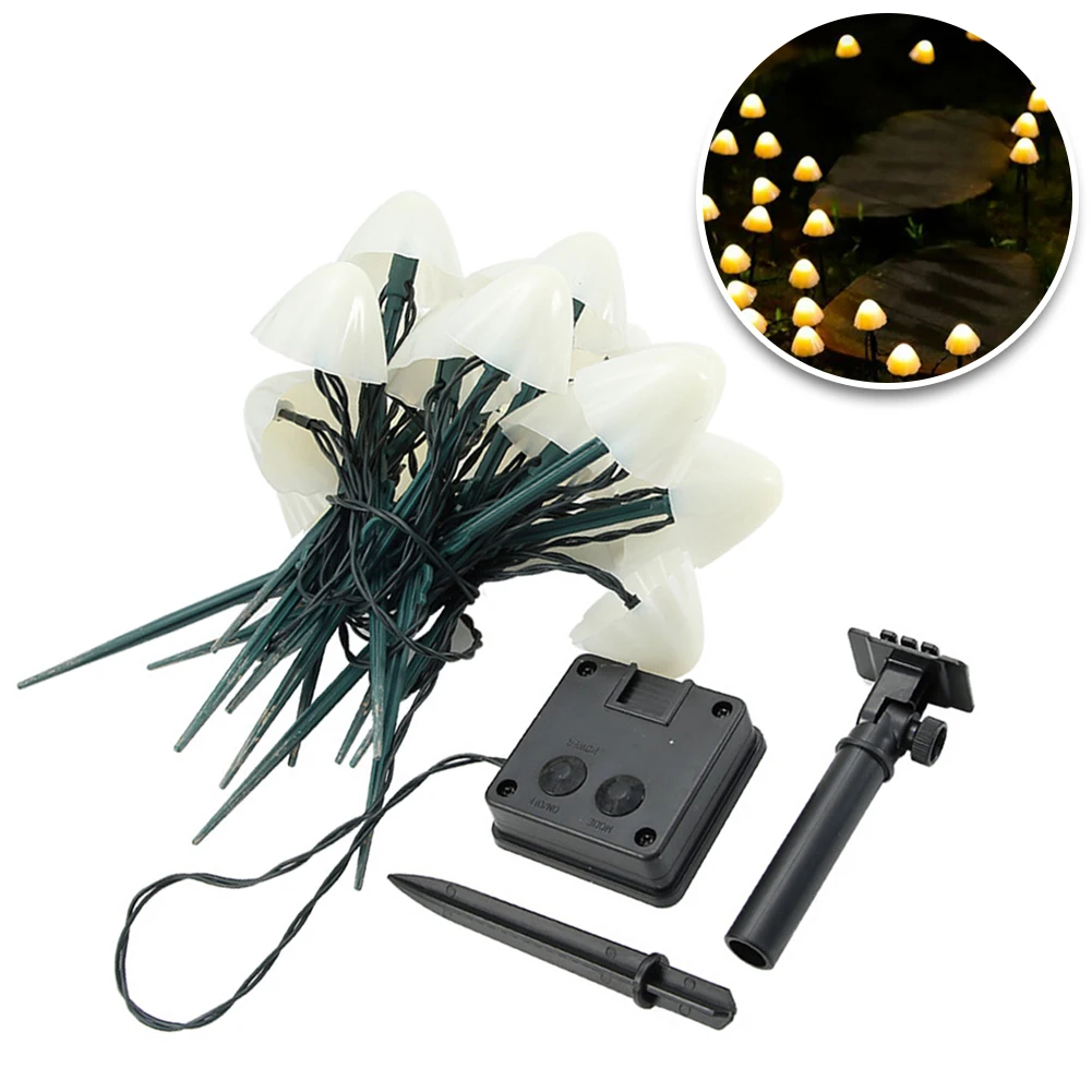 

Уличная светодиодная мини-гирлянда на солнечной батарее, ночсветильник в виде грибов, Ландшафтная лампа для газона, для сада и овощей, патч, ...