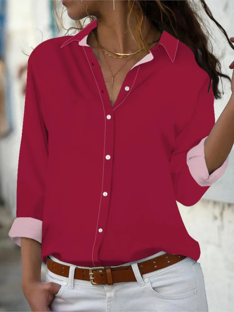 

Elegant Solid Color Women Shirt Casual Long Sleeve Office Button Shirts Tops 2024 Pring Summer Fashion Lady Blouses Top Female