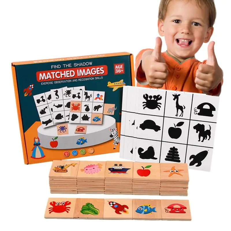 

Memory Matching Game Picture Pairing Game To Match Shadow Toddler Board Game Wooden Developmental And Educational Toy For Shape