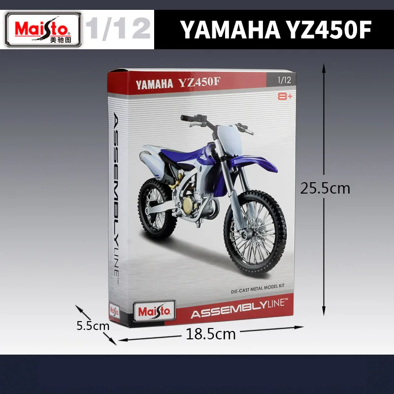Сборная модель мотоцикла Maisto 1:12 Yamaha YZ450F
