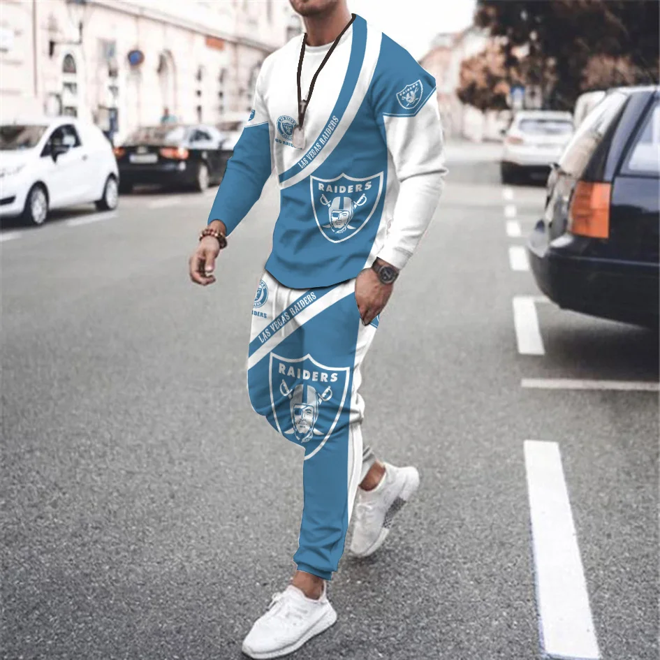 

Rugby Spring Autumn Men's Sports Suit Plus Size Fashion Street Suit Long Sleeve T-Shirt + Pants 2 Piece Casual Sportswear