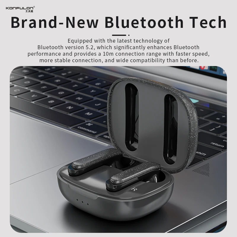 

KONFULON In Ear Wireless Bluetooth Earphones With Call Noise Reduction Function Touch Control ENC TWS Earphone For Iphone Huawe