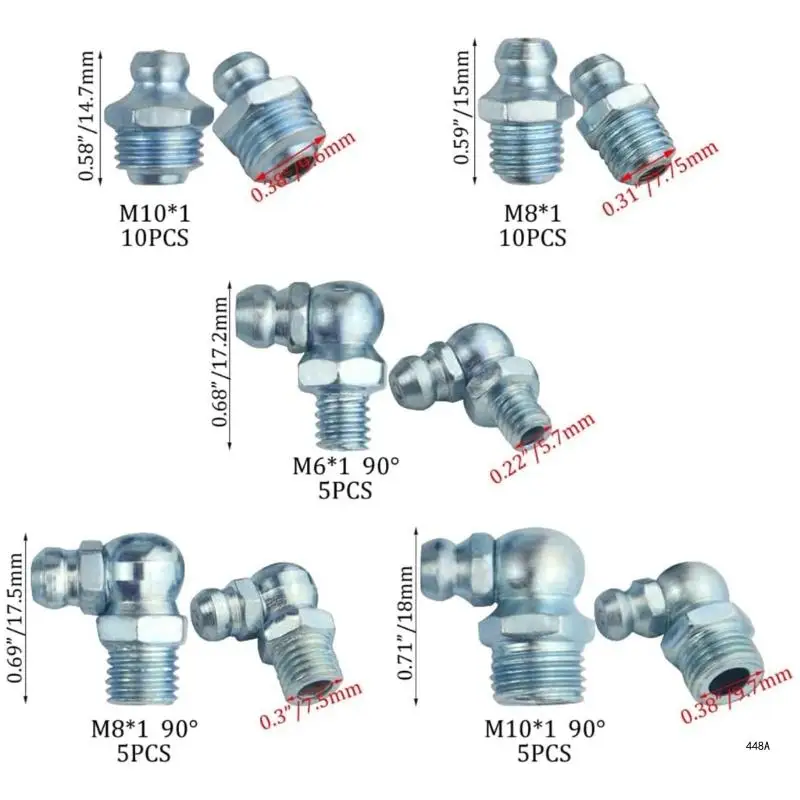 110 шт. набор метрических масленок для стандартная смазка
