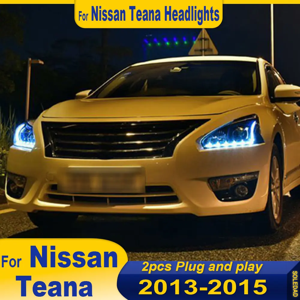 Фото Автомобильные фары в сборе для Nissan Teana, фары 2013 2014 2015, Altima, фара DRL, указатель поворота, проектор, аксессуары для линз №3